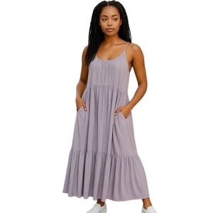Z SUPPLY Lido Slub Maxi Dress | Light Purple | Size L
